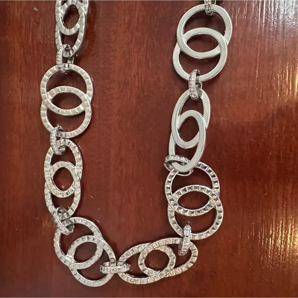 Waist Chain Belt Silver tone Interlocking Round Circles Retro 80s 90s y2k